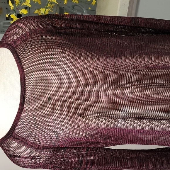 Rock & Republic mesh cover up. Burgundy size 1X. Good used condition. - Picture 2 of 8